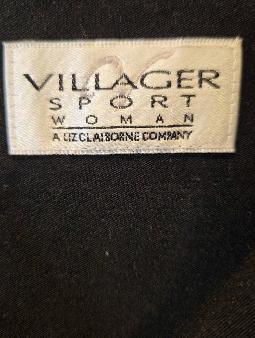 Vintage Villager Sport Liz Claiborne Black Rayon Button Down Shirt Blouse - 2